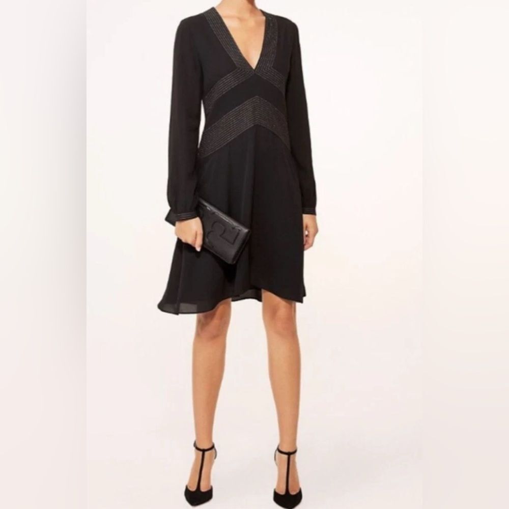 NWT Tory Burch Varenne Tunic Dress Black 100% Silk Size 6 | $450‎ Retail
